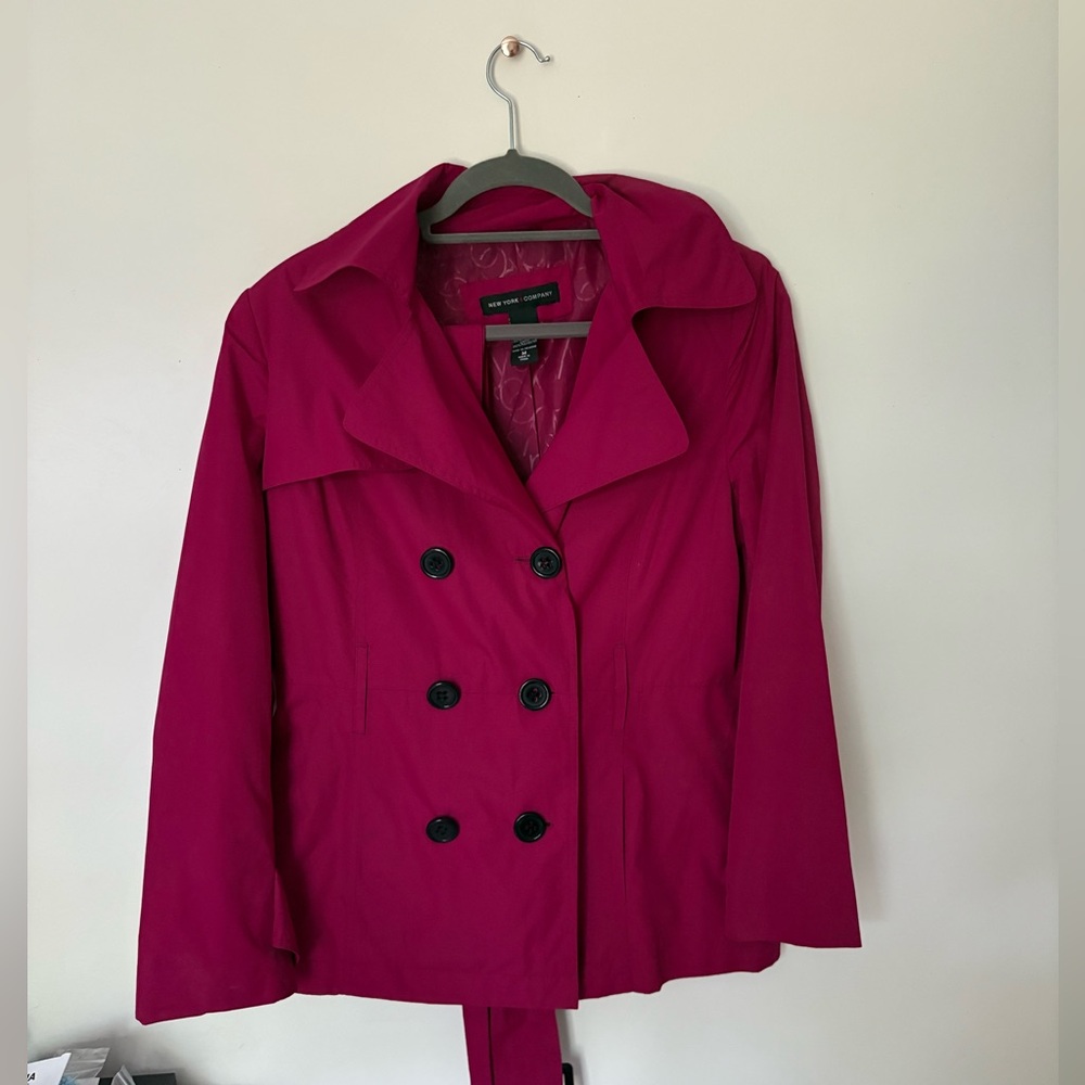 New York & Co Magenta Trench Coat
